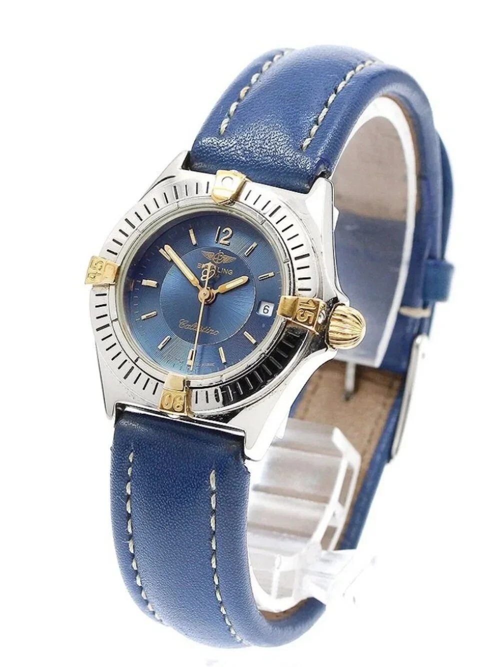 BREITLING Calistino B52044 Date Navy Dial Quartz Ladies Watch_914720
